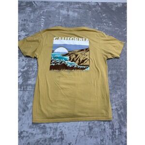 Columbia T-Shirt Men's Size Large‎ Yellow Mustard California Print Short Sleeve